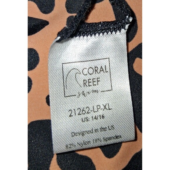 Coral Reef Women's High Waist Leopard Print Black Reversible Swimsuit Bottom XL - Picture 5 of 8